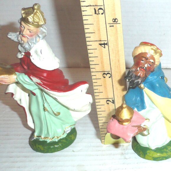 Lot of 5 VTG Hand Painted Composition Nativity Figures with Chip Damage READ - Picture 6 of 16